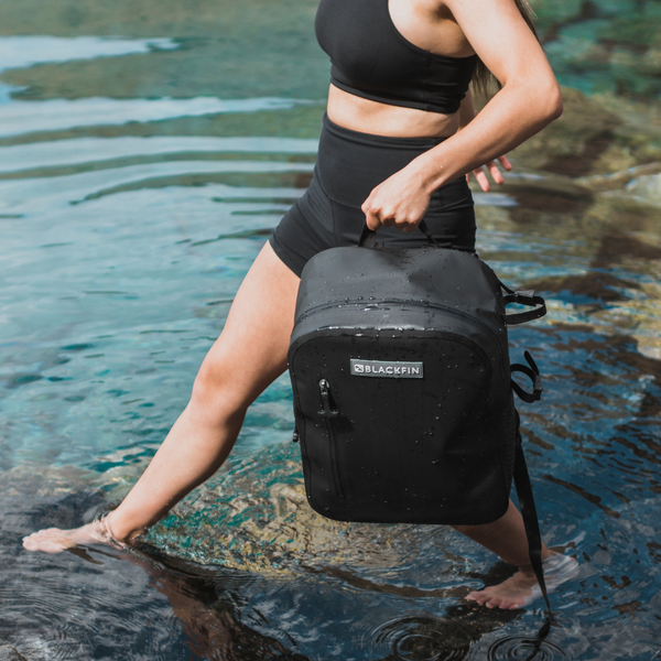 BLACKFIN Waterproof Mini Backpack side view  Lifestyle
