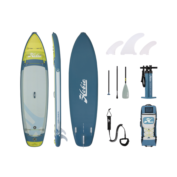 HOBIE CRUISER Inflatable Paddle Board with accessories  Blue Lime Gray
