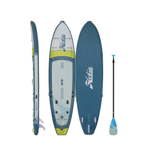 HOBIE RECON Inflatable Paddle Board  Gray Lime Blue