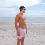 Men's Pink Palm Stripes Classic Shorts | Lifestyle