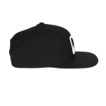 BLACKFIN SNAPBACK HAT from the right side | Black/White