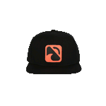 BLACKFIN SNAPBACK HAT gif | Black/Coral