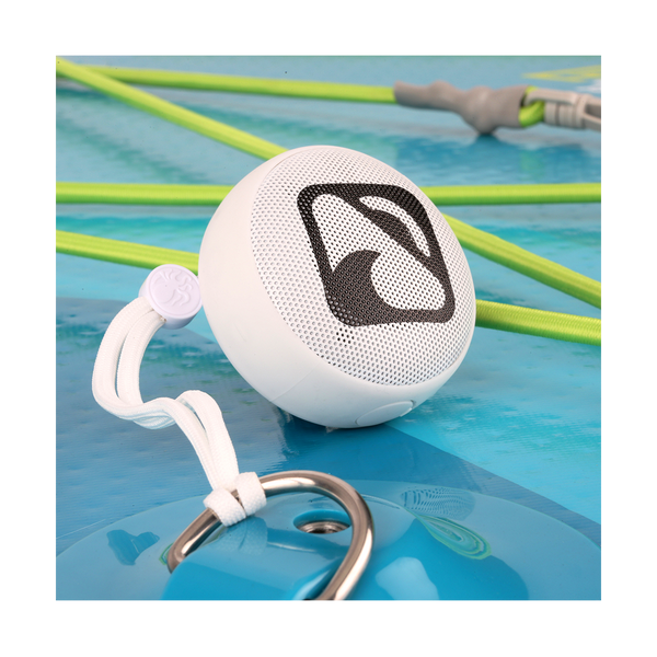 Portable Waterproof Bluetooth Speaker connected to d ring on SUP  White