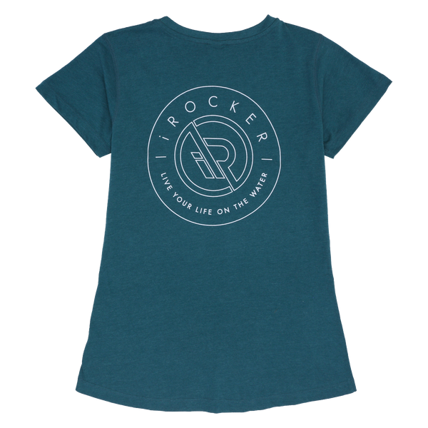 IROCKERS WOMEN'S CREW T-SHIRT back  Teal