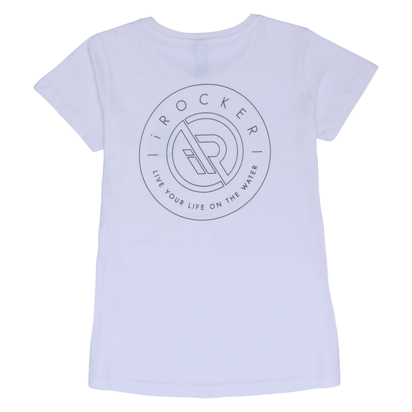 IROCKERS WOMENS CREW T-SHIRT back  White