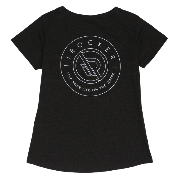 IROCKERS WOMEN'S V-NECK T-SHIRT back  Dark Gray