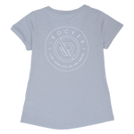 IROCKERS WOMEN'S V-NECK T-SHIRT back | Light Blue