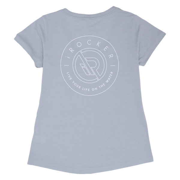 IROCKERS WOMEN'S V-NECK T-SHIRT back  Light Blue