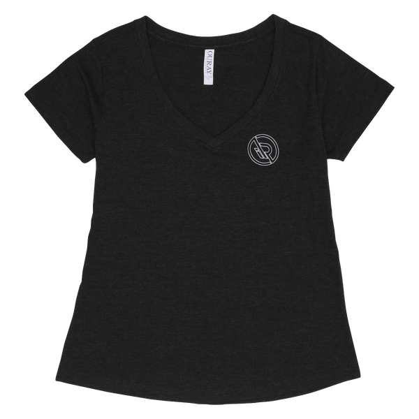 IROCKERS WOMEN'S V-NECK T-SHIRT front  Dark Gray