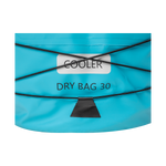 Backpack cooler zoomed on straps and Cooler dry back 30 logo