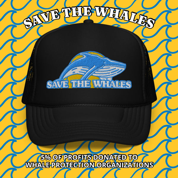 Save the Whales Foam Trucker Hat  Black