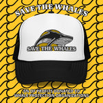 Save the Whales Foam Trucker Hat | Black/  White / Black