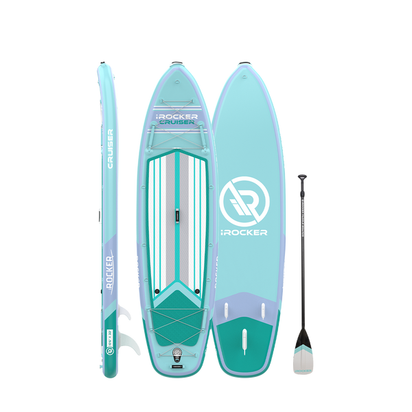 Cruiser 10.6 paddleboard from all sides with paddle  Aqua