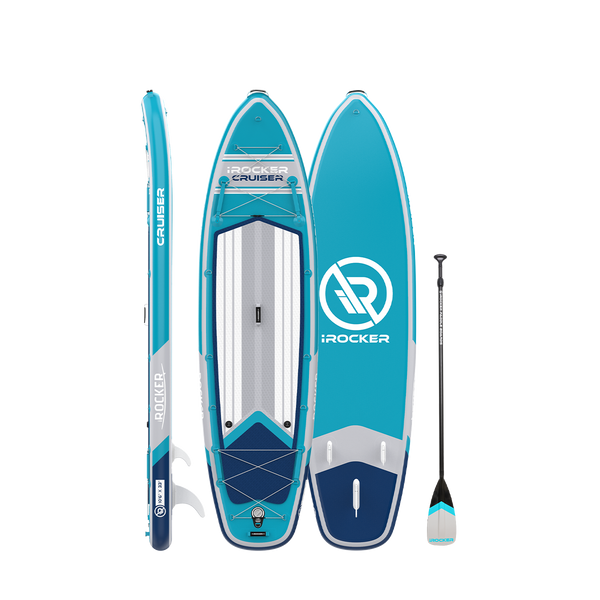 Cruiser 10.6 paddleboard from all sides with paddle   Teal