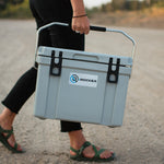 Person carrying iROCKER personal hard cooler | Lifestyle